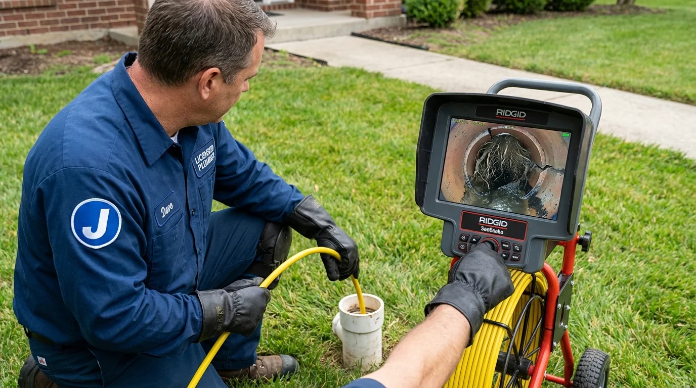 Sewer camera inspection being performed by Johns Plumbing LLC in Fairburn